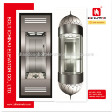 AC VVVF Full Collective Sightseeing Glass Elevator Lift